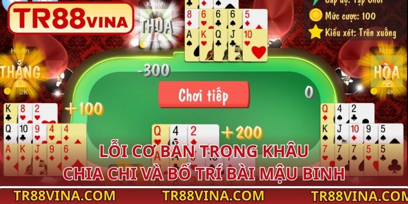 Lỗi cơ bản trong khâu chia chi và bố trí bài Mậu Binh